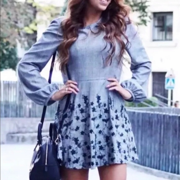 zara grey dress with embroidery SALE! ZARA NWT WOMAN EMBROIDERED TIERED MIDI DRESS GRAY MARL 8741/226 ALL SIZES